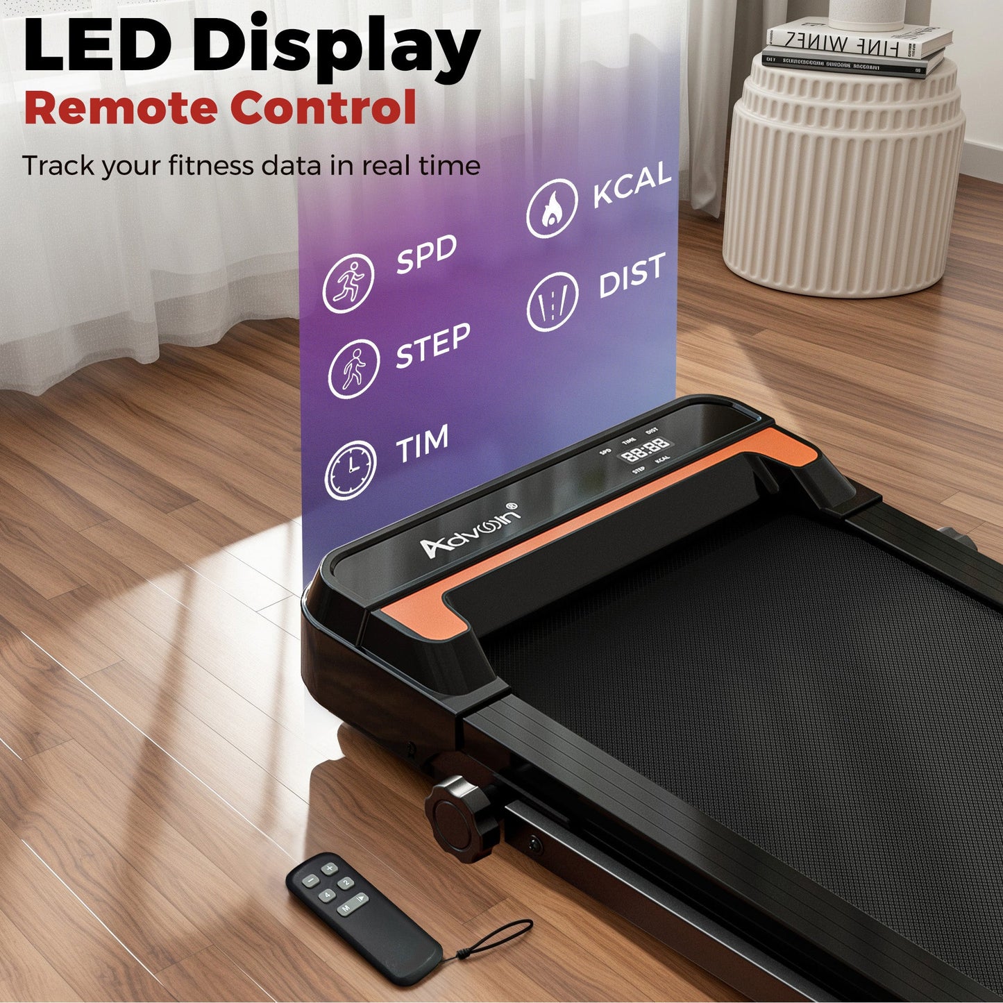 Advwin Walking Pad Foldable Treadmill with Handle